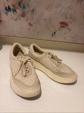 Dolce Vita Cream Woven Platform Sneakers